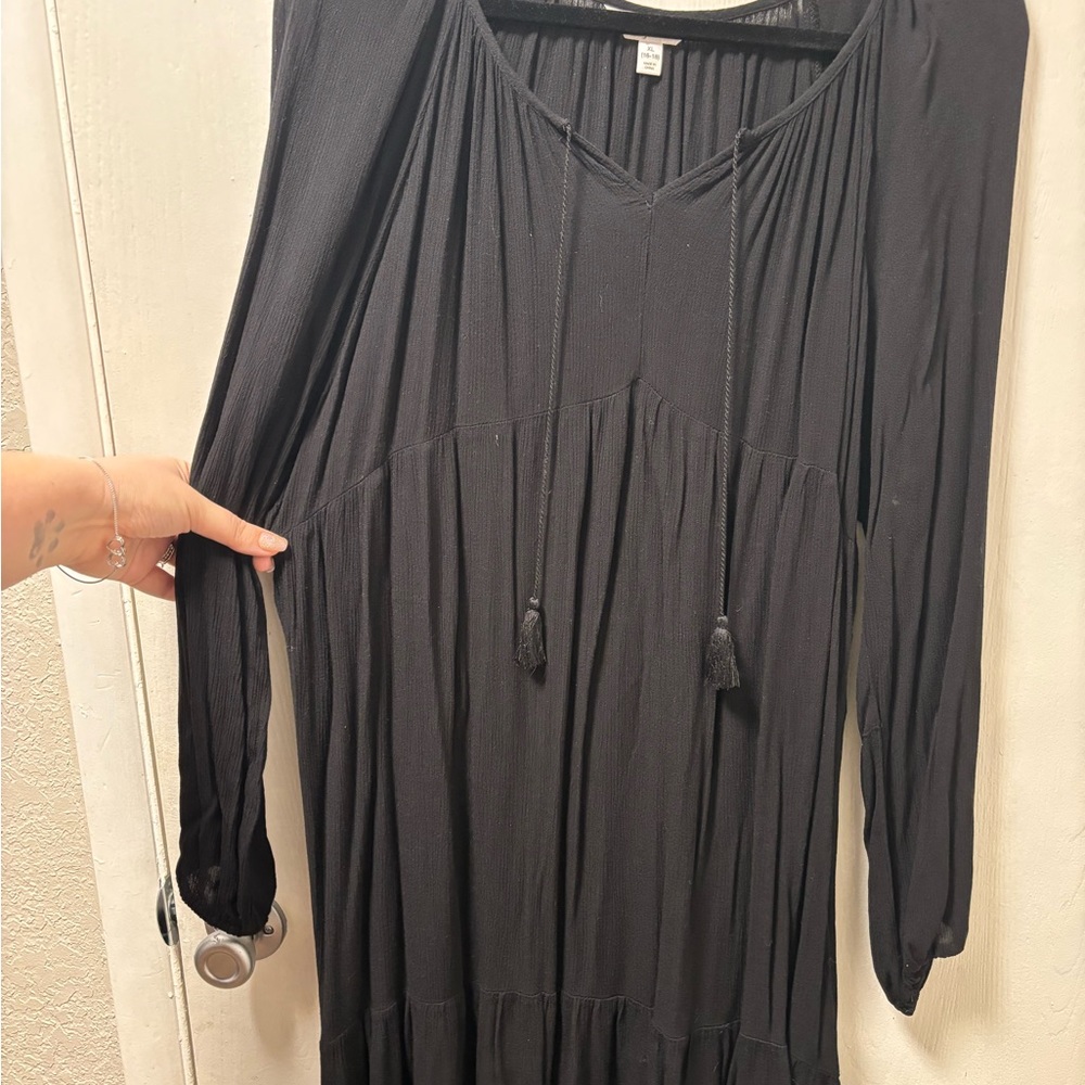 Right above the knee black dress